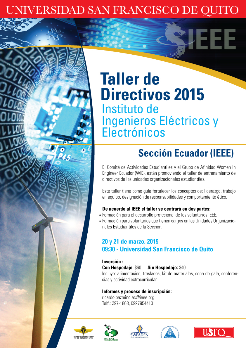 Lee más sobre el artículo Taller de Directivos Estudiantiles IEEE Ecuador 2015